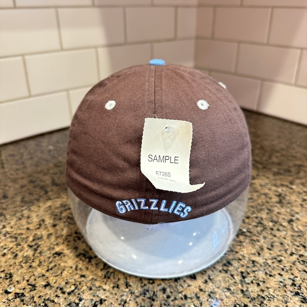 Vtg Memphis Grizzlies Hat Reebok Fitted M Brown Blue NBA Dead Stock New - Picture 4 of 11